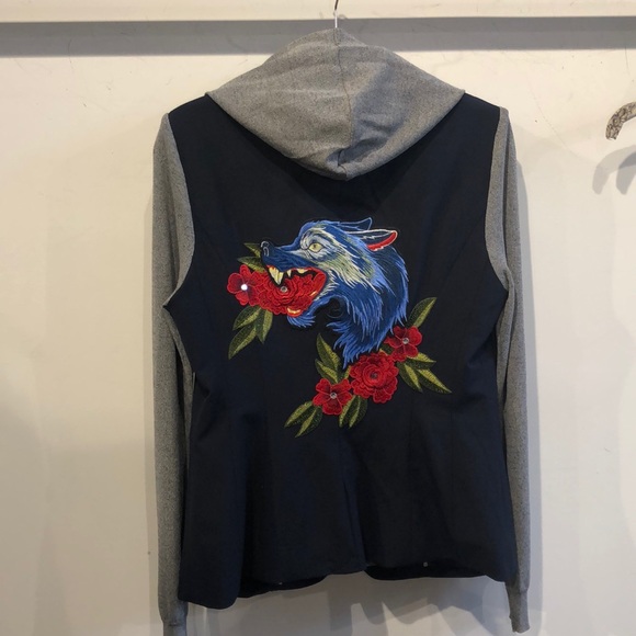 Relove Jackets & Blazers - Relove Handmade Wolf Patch Jacket